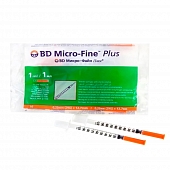 Шприц инсул. BD Micro-fine Plus U-100 29G 1 мл с иглой 0,33х12,7 мм 10 шт Шприцы одноразовые медицинские купить в Продез Сочи