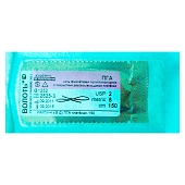 Нить ПГА (плетеная), USP № 0, L=0.75м, игла 45мм, изгиб 1/2, таперкат, одноигольная (12шт/уп) ПГА-полигликолид хирургический купить в Продез Сочи