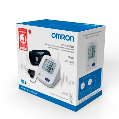 Тонометр OMRON M3 Comfort (ALRU) с адаптером и манжетой OMRON Intelli Wrap Cuff (22-42 см) Тонометры медицинские купить в Продез Сочи