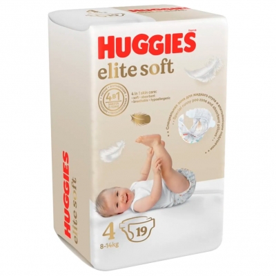 Подгузники Huggies Elite Soft 8-14 кг размер 4 19 шт Подгузники для детей купить в Продез Сочи