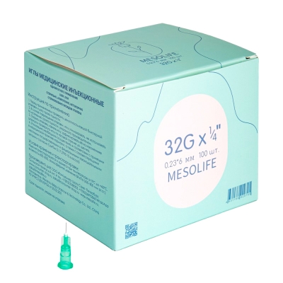 Игла для мезотерапии Mesolife 32G 0,23х6 мм 100 шт Иглы для мезотерапии купить в Продез Сочи