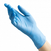 Перчатки нитриловые смотровые нестерильные неопудренные текстурированные на пальцах Benovy размер M голубые 100 пар Перчатки купить в Продез Сочи