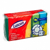 Губки для мытья посуды Luscan Макси поролоновые 95х65х30 мм (5 шт/уп) Губки для мытья и уборки купить в Продез Сочи