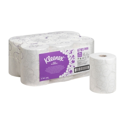 Полотенца для рук в рулоне Kleenex Ultra Slimroll белые 2 слоя с тиснением 6 рулонов по 100 м Полотенца бумажные купить в Продез Сочи