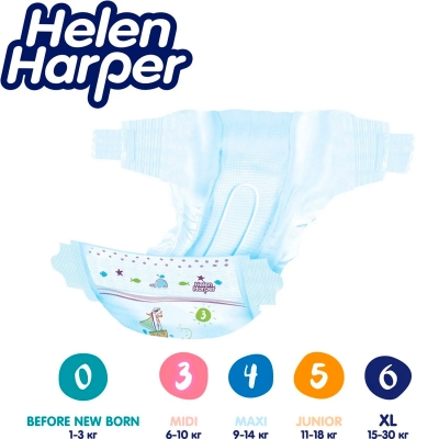 Детские подгузники Helen Harper Baby 6-10 кг размер 3 70 шт Подгузники для детей купить в Продез Сочи