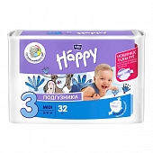 Подгузники для детей bella baby Happy Midi, вес 5-9кг (32шт/уп) Подгузники для детей купить в Продез Сочи