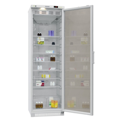Холодильник фармацевтический Pozis ХФ-400-3 с тонированным стеклом и замком белый Сейфы-холодильники купить в Продез Сочи